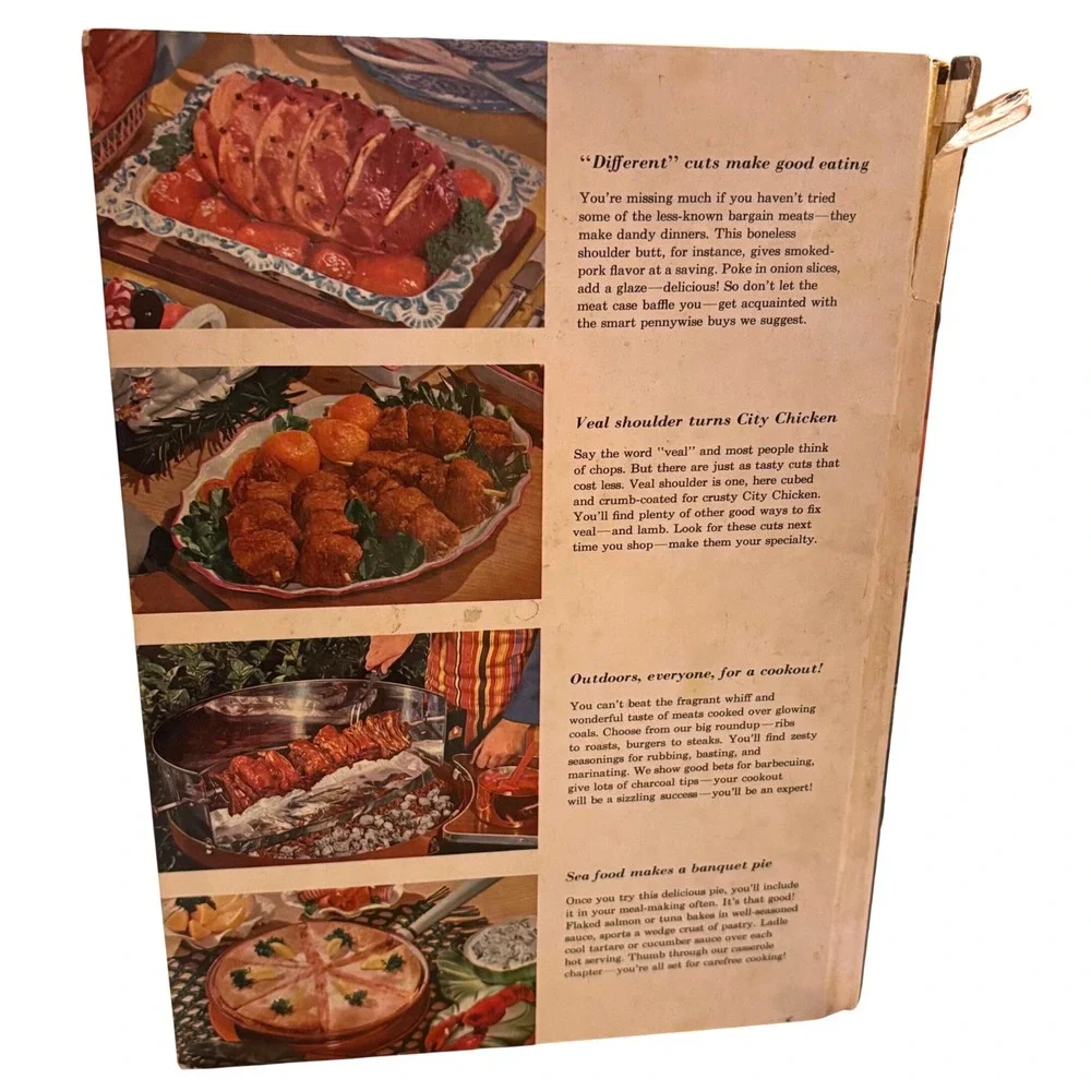 Vtg 1965 Better Homes Gardens Meat CookBook Retro MCM Kitchen Kitsch Cottagecore